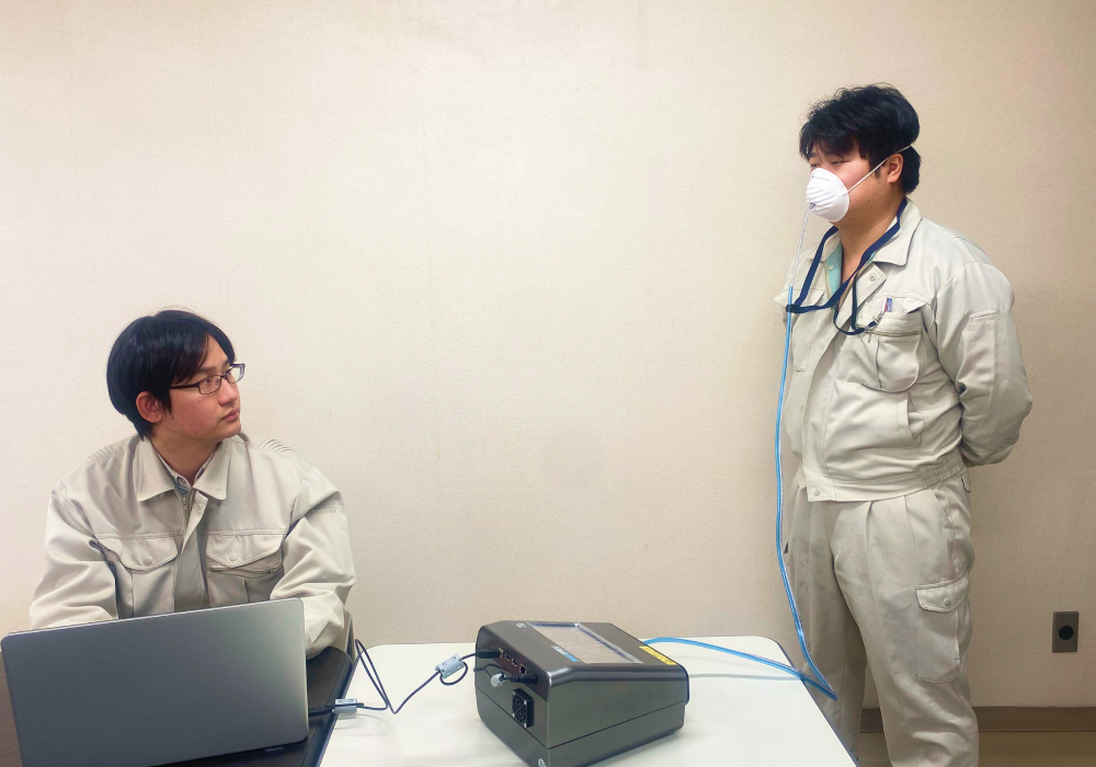 マスクフィットテストの様子
